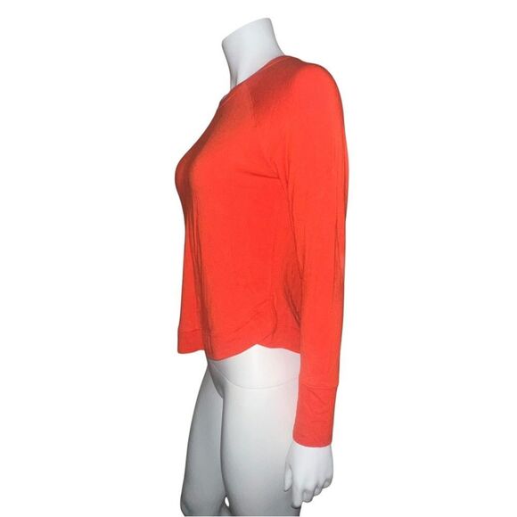 Athleta Women's Orange Haze Mindset Sweatshirt Relax Fit Tulip Hem Small NWOT - Picture 7 of 11